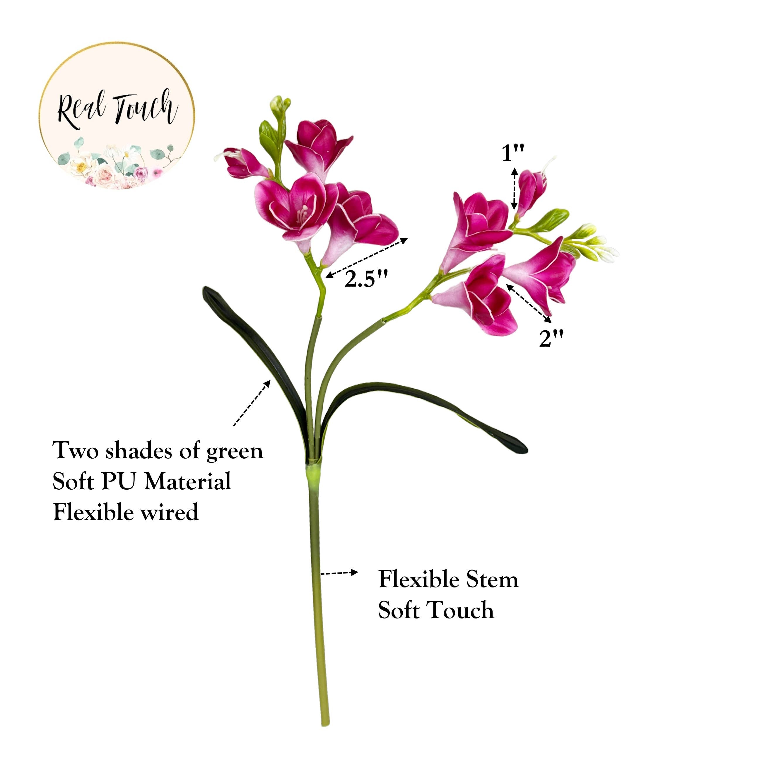 20" Lifelike Soft Real Touch Artificial Freesia-2 sprays
