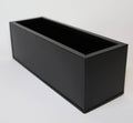 Black Metal Rectangular Container for Artificial Plants and Succulents, 12 x 4 x 4 Inch