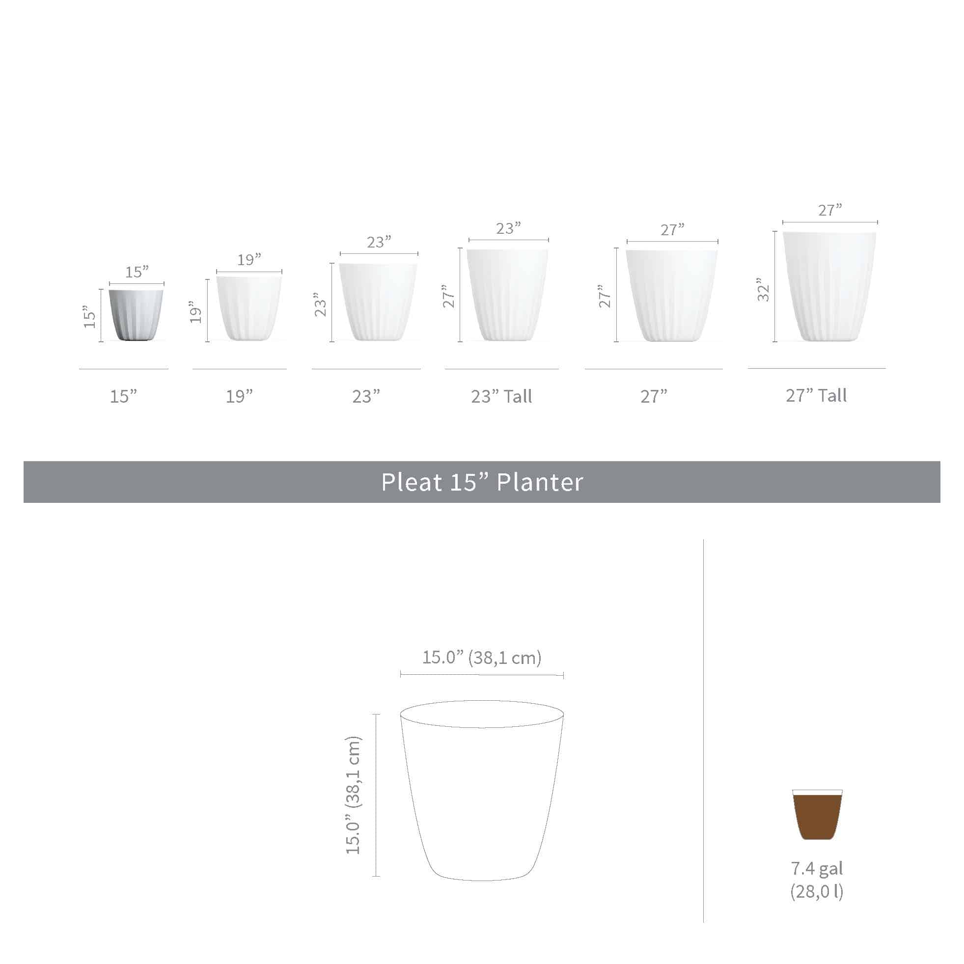 Pleat Modern Indoor/Outdoor Plant Pot