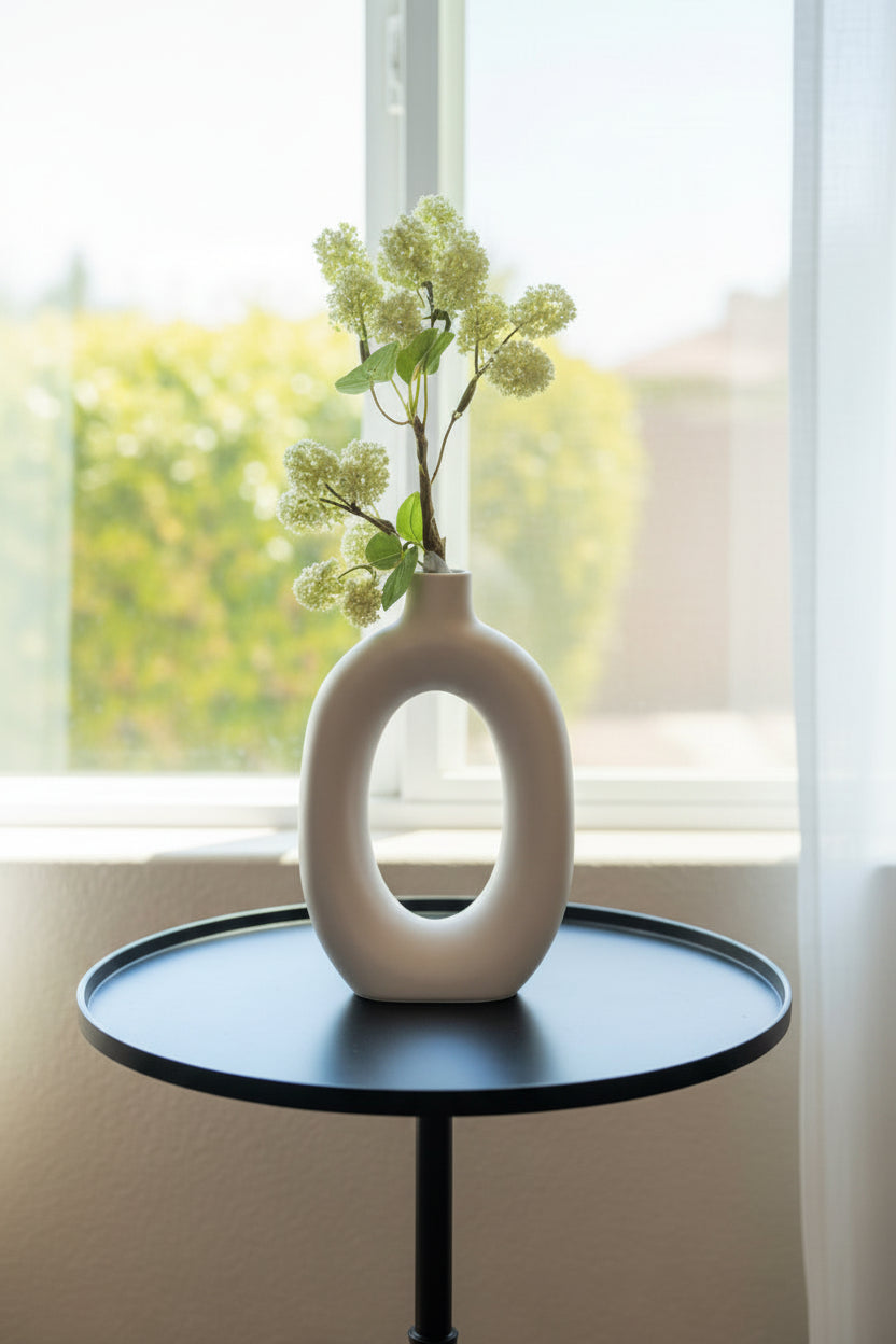 8" Circular Vase & Single Spray Stem
