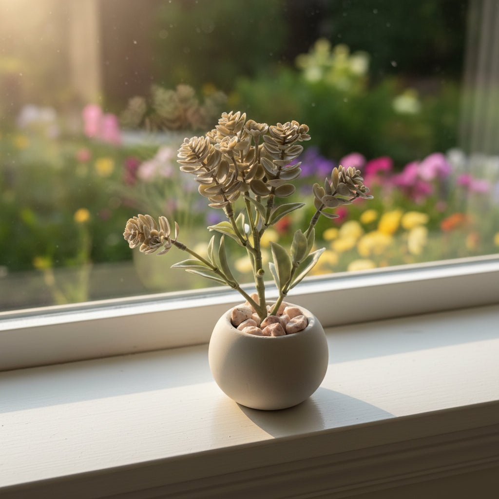 Sage Green Flowering Succulent in Mini Pot