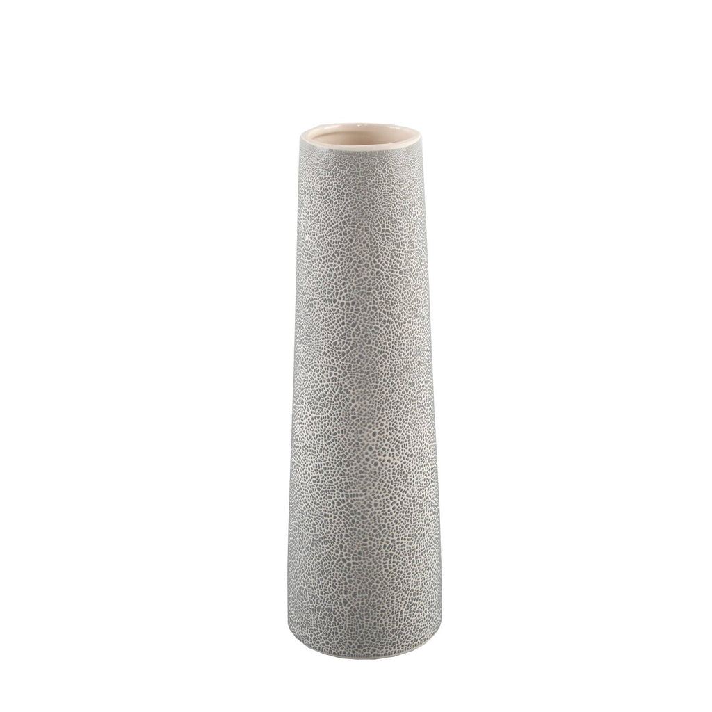 13.5” Textured Ceramic Tall Vase – Modern Minimalist Decor