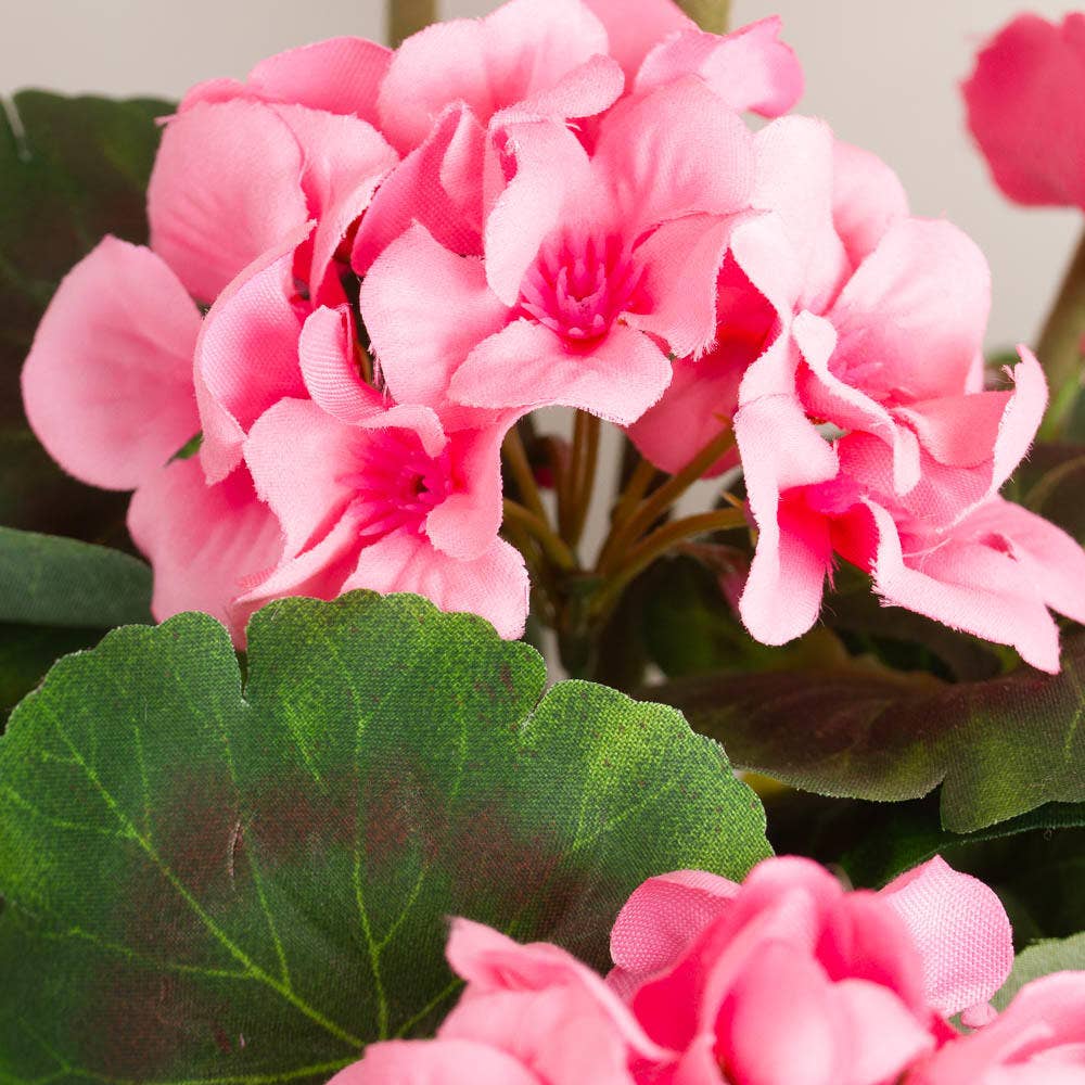 18" Artificial Geranium Flower Bush - Select Color