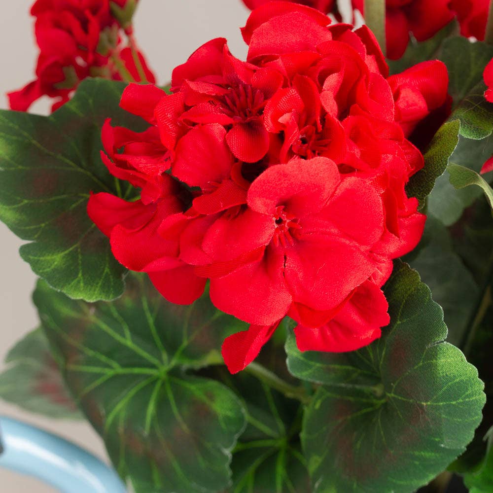 18" Artificial Geranium Flower Bush - Select Color