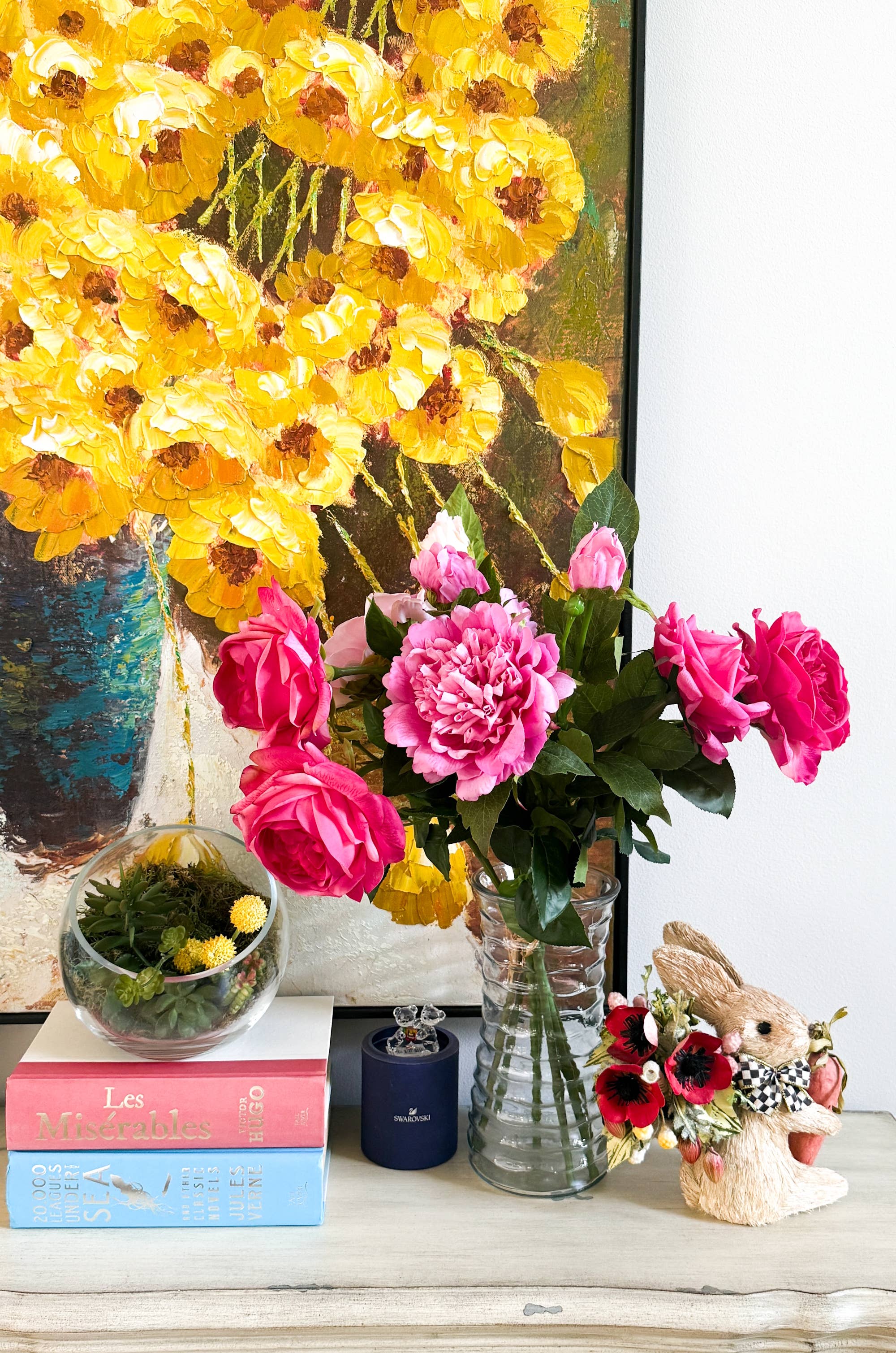 25.5"- Real Touch Peony Stem - 2 Blooms