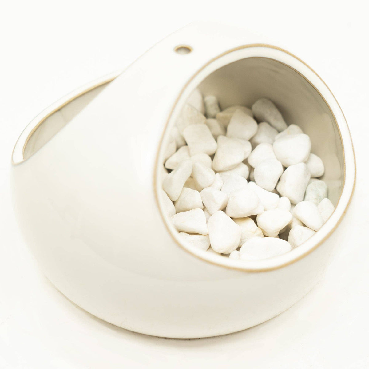 White Pebbles, Decorative River Rocks for Potting and Decor, 2.2 lb Bag